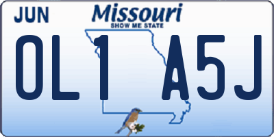 MO license plate OL1A5J