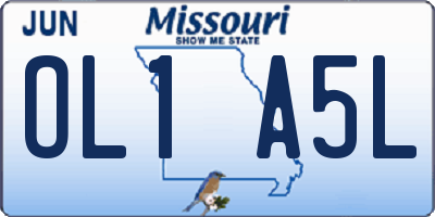 MO license plate OL1A5L