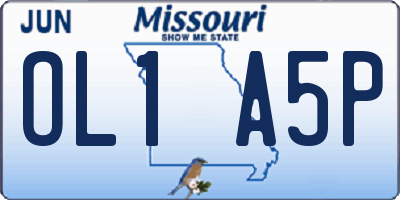 MO license plate OL1A5P