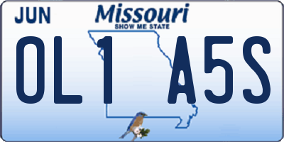MO license plate OL1A5S