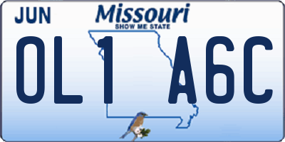 MO license plate OL1A6C