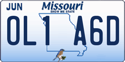 MO license plate OL1A6D