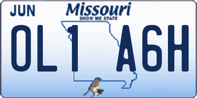 MO license plate OL1A6H