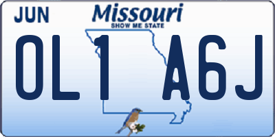 MO license plate OL1A6J