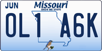 MO license plate OL1A6K