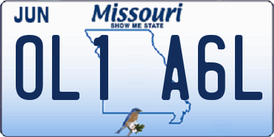 MO license plate OL1A6L
