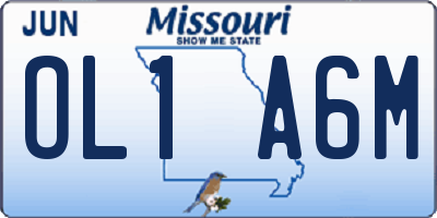 MO license plate OL1A6M