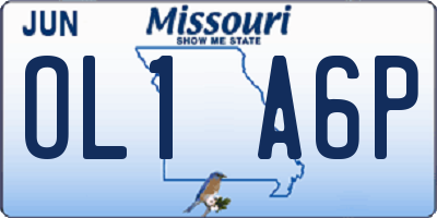 MO license plate OL1A6P