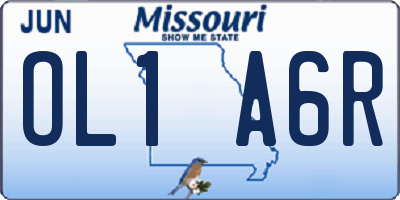 MO license plate OL1A6R
