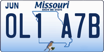 MO license plate OL1A7B