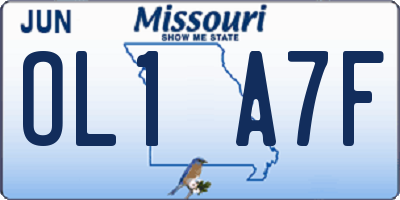 MO license plate OL1A7F