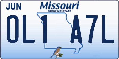 MO license plate OL1A7L