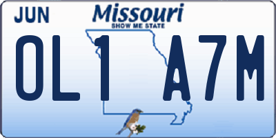 MO license plate OL1A7M