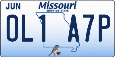 MO license plate OL1A7P