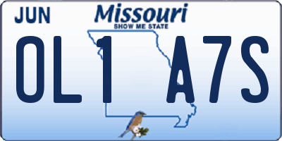 MO license plate OL1A7S
