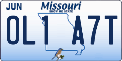 MO license plate OL1A7T