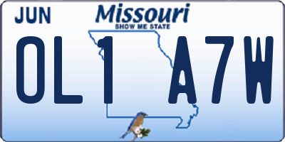 MO license plate OL1A7W