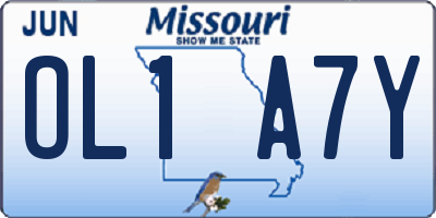 MO license plate OL1A7Y