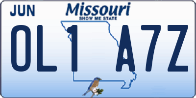MO license plate OL1A7Z