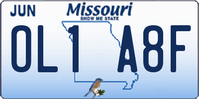 MO license plate OL1A8F