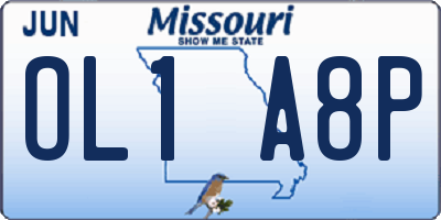 MO license plate OL1A8P