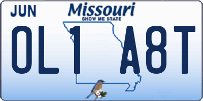 MO license plate OL1A8T