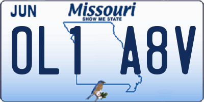 MO license plate OL1A8V