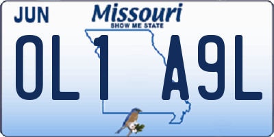 MO license plate OL1A9L