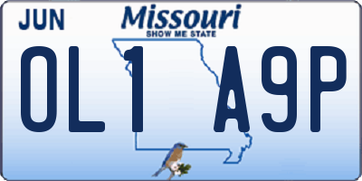 MO license plate OL1A9P