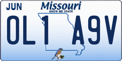 MO license plate OL1A9V