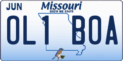 MO license plate OL1B0A