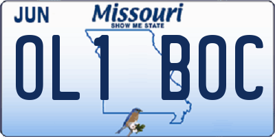 MO license plate OL1B0C