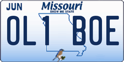 MO license plate OL1B0E