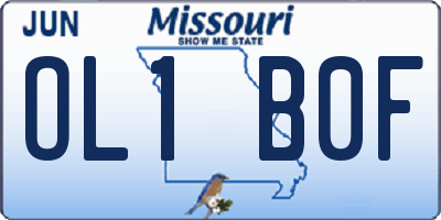 MO license plate OL1B0F