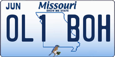 MO license plate OL1B0H