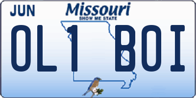 MO license plate OL1B0I