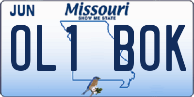 MO license plate OL1B0K