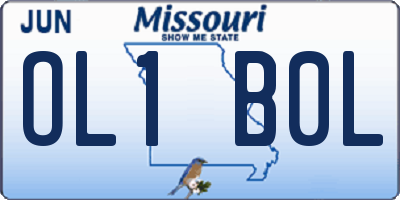 MO license plate OL1B0L