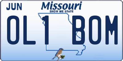 MO license plate OL1B0M