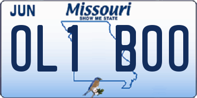 MO license plate OL1B0O