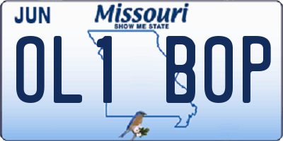 MO license plate OL1B0P