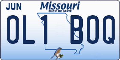 MO license plate OL1B0Q