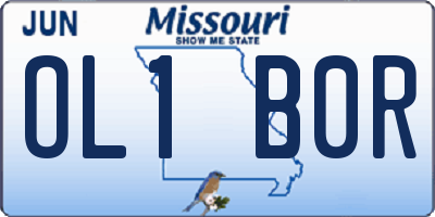 MO license plate OL1B0R