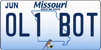 MO license plate OL1B0T