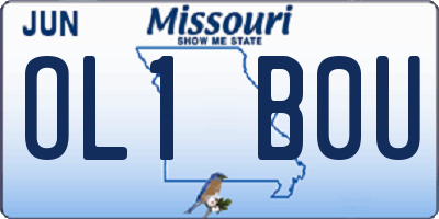 MO license plate OL1B0U