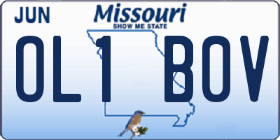 MO license plate OL1B0V