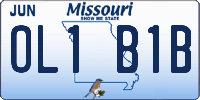 MO license plate OL1B1B