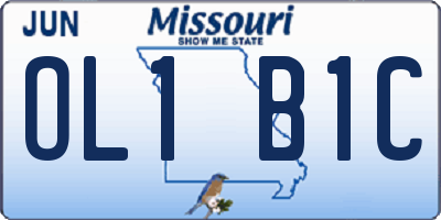 MO license plate OL1B1C