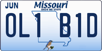 MO license plate OL1B1D