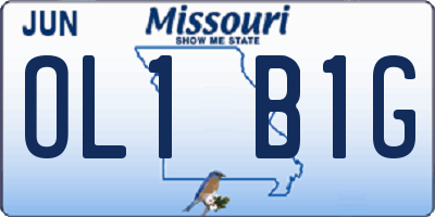 MO license plate OL1B1G